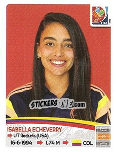 Cromo Isabella Echeverry - FIFA Women's World Cup Canada 2015 - Panini