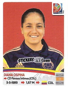 Sticker Diana Ospina - FIFA Women's World Cup Canada 2015 - Panini
