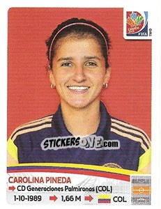 Sticker Carolina Pineda - FIFA Women's World Cup Canada 2015 - Panini