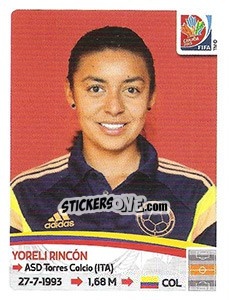 Cromo Yoreli Rincón - FIFA Women's World Cup Canada 2015 - Panini