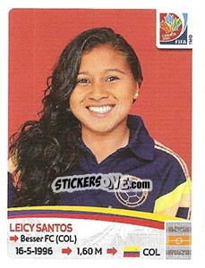 Sticker Leicy Santos - FIFA Women's World Cup Canada 2015 - Panini