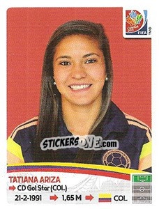 Cromo Tatiana Ariza - FIFA Women's World Cup Canada 2015 - Panini