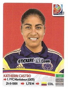 Cromo Katherin Castro - FIFA Women's World Cup Canada 2015 - Panini