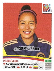 Sticker Ingrid Vidal - FIFA Women's World Cup Canada 2015 - Panini
