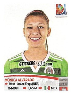 Sticker Monica Alvarado - FIFA Women's World Cup Canada 2015 - Panini