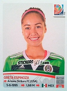 Sticker Greta Espinoza - FIFA Women's World Cup Canada 2015 - Panini