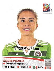 Figurina Valeria Miranda - FIFA Women's World Cup Canada 2015 - Panini