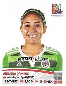 Sticker Arianna Romero - FIFA Women's World Cup Canada 2015 - Panini