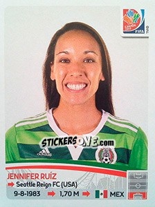 Cromo Jennifer Ruíz - FIFA Women's World Cup Canada 2015 - Panini