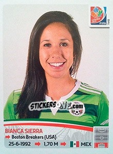 Figurina Bianca Sierra - FIFA Women's World Cup Canada 2015 - Panini
