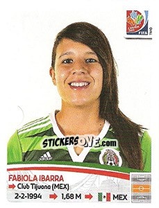 Sticker Fabiola Ibarra - FIFA Women's World Cup Canada 2015 - Panini