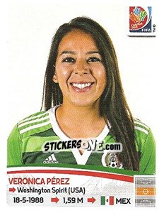 Sticker Veronica Pérez - FIFA Women's World Cup Canada 2015 - Panini
