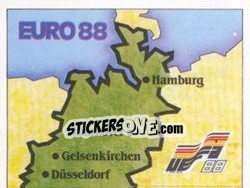 Sticker Euro 88 Map Part1 - UEFA Euro West Germany 1988 n. 19 - Panini