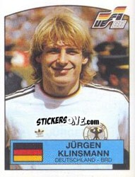 Sticker Jurgen Klinsmann - UEFA Euro West Germany 1988 - Panini