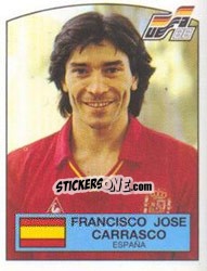 Sticker FRANCISCO JOSE CARRASCO - UEFA Euro West Germany 1988 - Panini