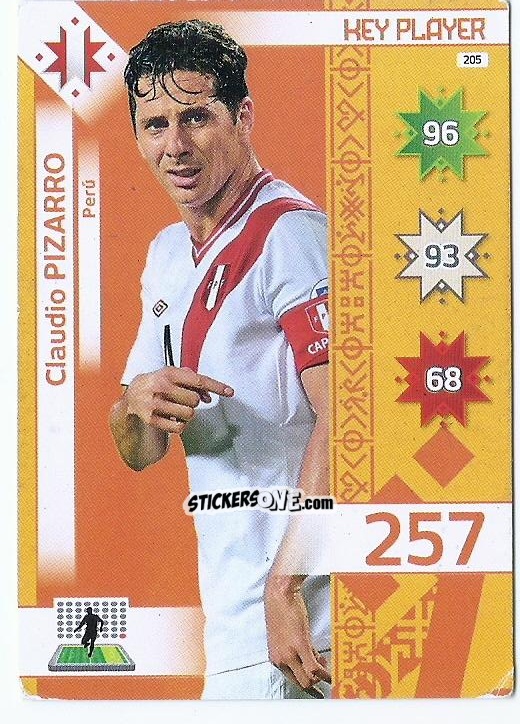 Sticker Claudio Pizarro - Copa América. Chile 2015. Adrenalyn XL n. 205 - Panini