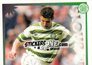 Sticker Mark Burchill in action - Celtic FC 2000-2001 - Panini