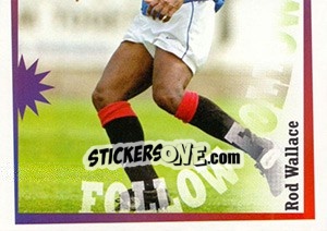 Sticker Rod Wallace in action - Rangers Fc 2000-2001 - Panini
