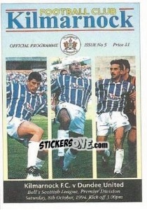 Sticker The Programme Cover - Scottish Premier Division 1994-1995 n. 184 - Panini