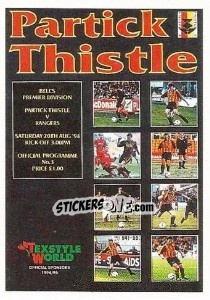 Cromo The Programme Cover - Scottish Premier Division 1994-1995 - Panini