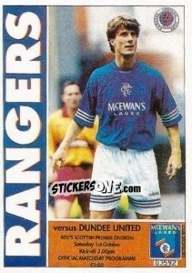 Figurina The Programme Cover - Scottish Premier Division 1994-1995 - Panini