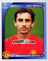 Sticker Gary Neville - UEFA Champions League 2008-2009 n. 11 - Panini