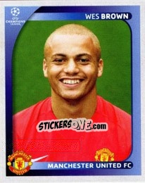 Sticker Wes Brown - UEFA Champions League 2008-2009 n. 15 - Panini