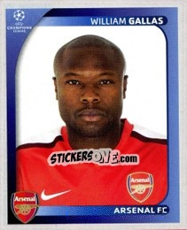 Sticker William Gallas - UEFA Champions League 2008-2009 n. 62 - Panini