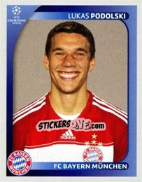 Sticker Lukas Podolski - UEFA Champions League 2008-2009 n. 159 - Panini