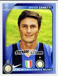 Sticker Javier Zanetti - UEFA Champions League 2008-2009 n. 305 - Panini