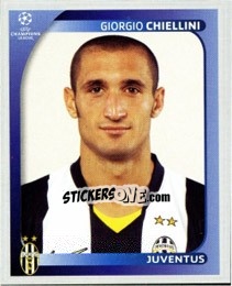 Sticker Giorgio Chiellini - UEFA Champions League 2008-2009 n. 317 - Panini