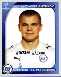 Sticker Aleksandr Anyukov - UEFA Champions League 2008-2009 n. 538 - Panini