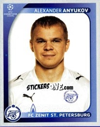 Figurina Aleksandr Anyukov - UEFA Champions League 2008-2009 - Panini