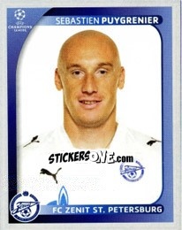 Sticker Sebastien Puygrenier - UEFA Champions League 2008-2009 n. 543 - Panini