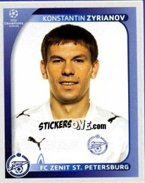 Sticker Konstantin Zyryanov - UEFA Champions League 2008-2009 n. 546 - Panini