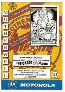 Sticker The Programme Cover - Scottish Premier Division 1996-1997 - Panini