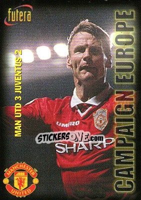 Sticker Manchester United 3 - Juventus 2 - Manchester United 1998 n. 86 - Futera