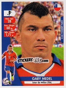 Figurina Gary Medel - Copa América. Chile 2015 - Navarrete