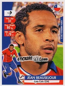 Sticker Jean Beausejour - Copa América. Chile 2015 - Navarrete