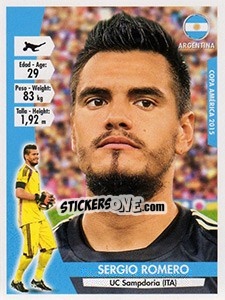 Sticker Sergio Romero - Copa América. Chile 2015 n. 101 - Navarrete