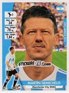 Sticker Martin Demichelis - Copa América. Chile 2015 n. 103 - Navarrete