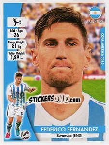 Sticker Federico Fernández - Copa América. Chile 2015 n. 105 - Navarrete