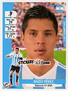 Sticker Enzo Pérez - Copa América. Chile 2015 n. 107 - Navarrete