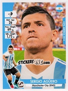 Sticker Sergio Agüero - Copa América. Chile 2015 - Navarrete
