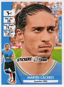 Sticker Martín Cáceres - Copa América. Chile 2015 n. 118 - Navarrete