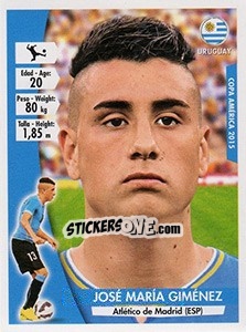 Sticker José Maria Giménez - Copa América. Chile 2015 n. 119 - Navarrete