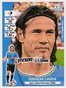 Sticker Edinson Cavani - Copa América. Chile 2015 n. 127 - Navarrete
