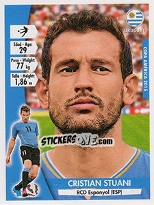 Sticker Cristhian Stuani - Copa América. Chile 2015 n. 129 - Navarrete