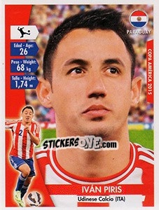 Sticker Iván Piris - Copa América. Chile 2015 n. 136 - Navarrete