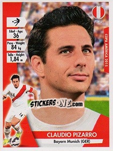 Sticker Claudio Pizarro - Copa América. Chile 2015 n. 186 - Navarrete